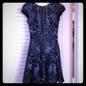 Dress the Population Blue Sequin Dress XS